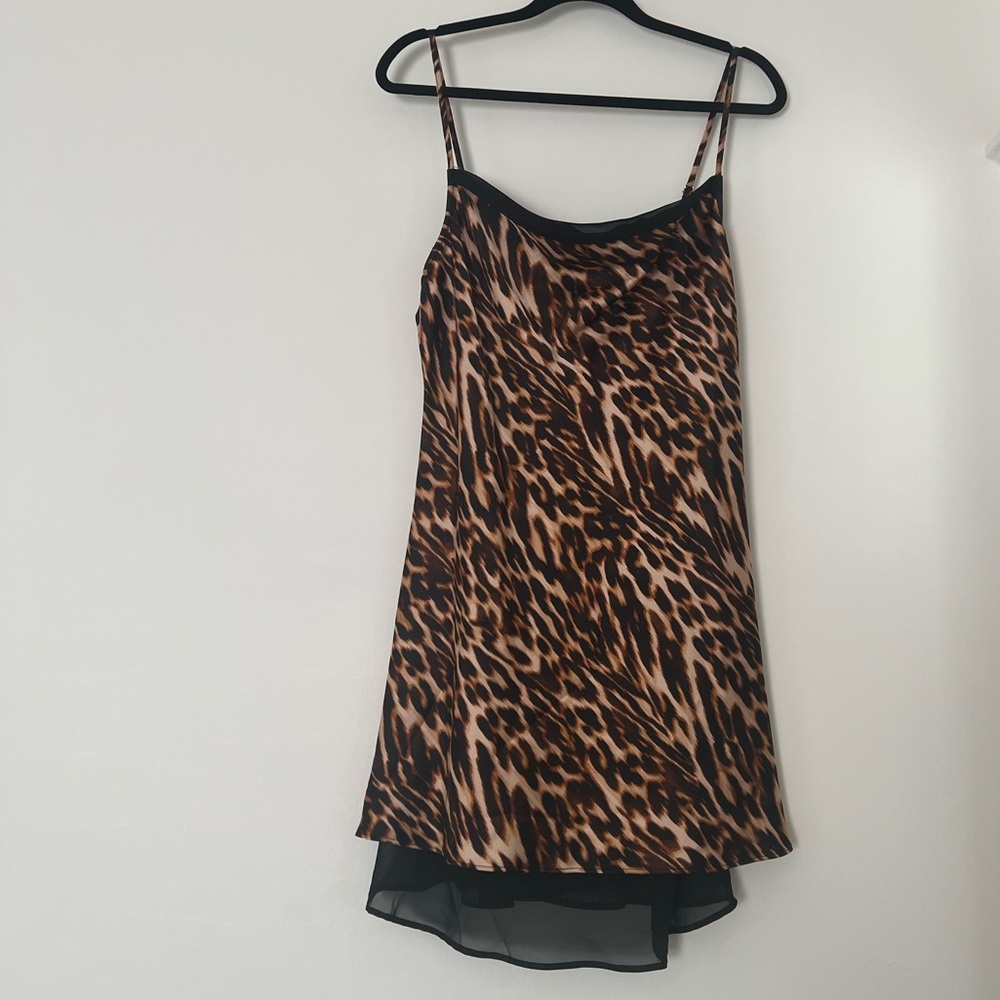 Forever 21 Leopard Print Satin Slip Dress